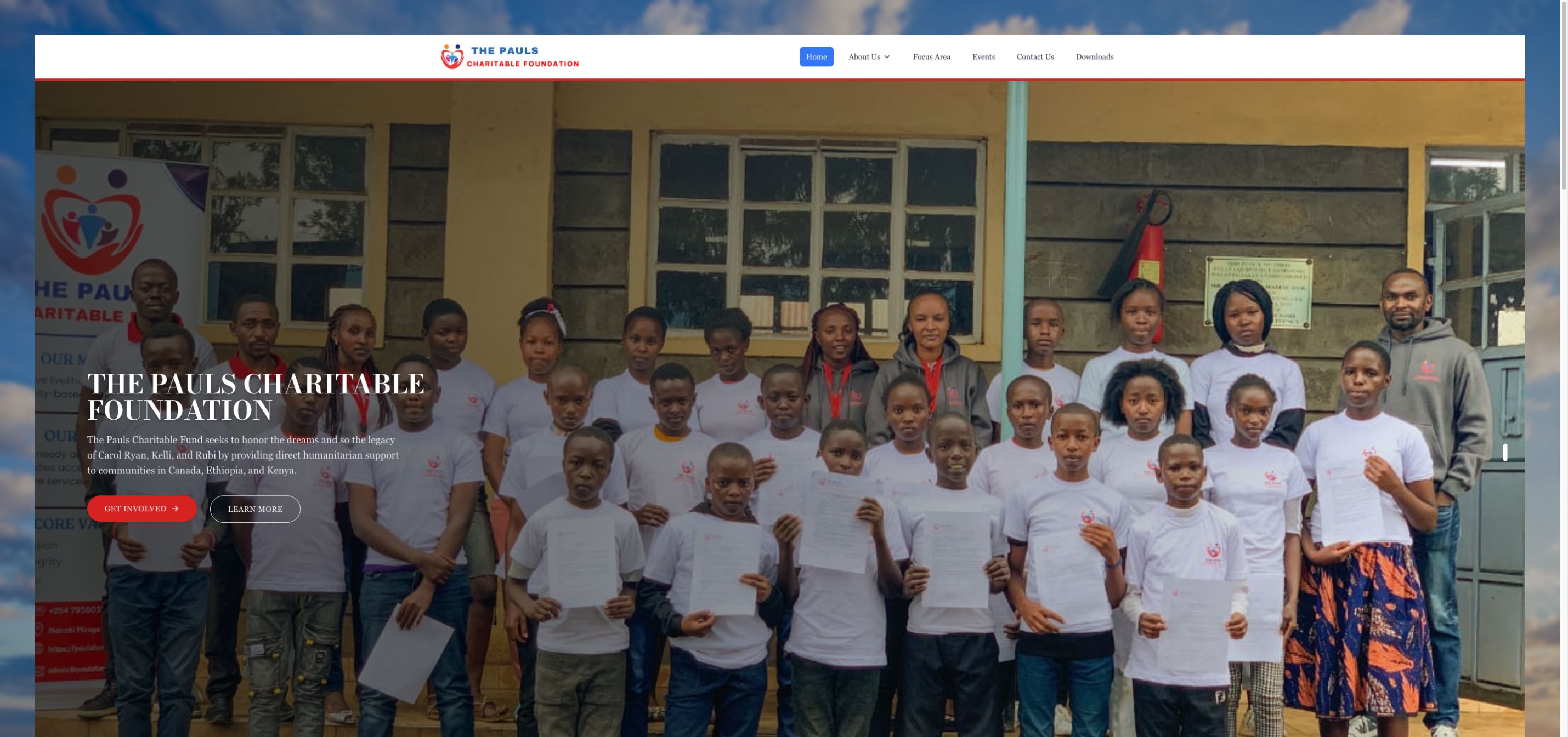 Live The Pauls Charitable Foundation website homepage